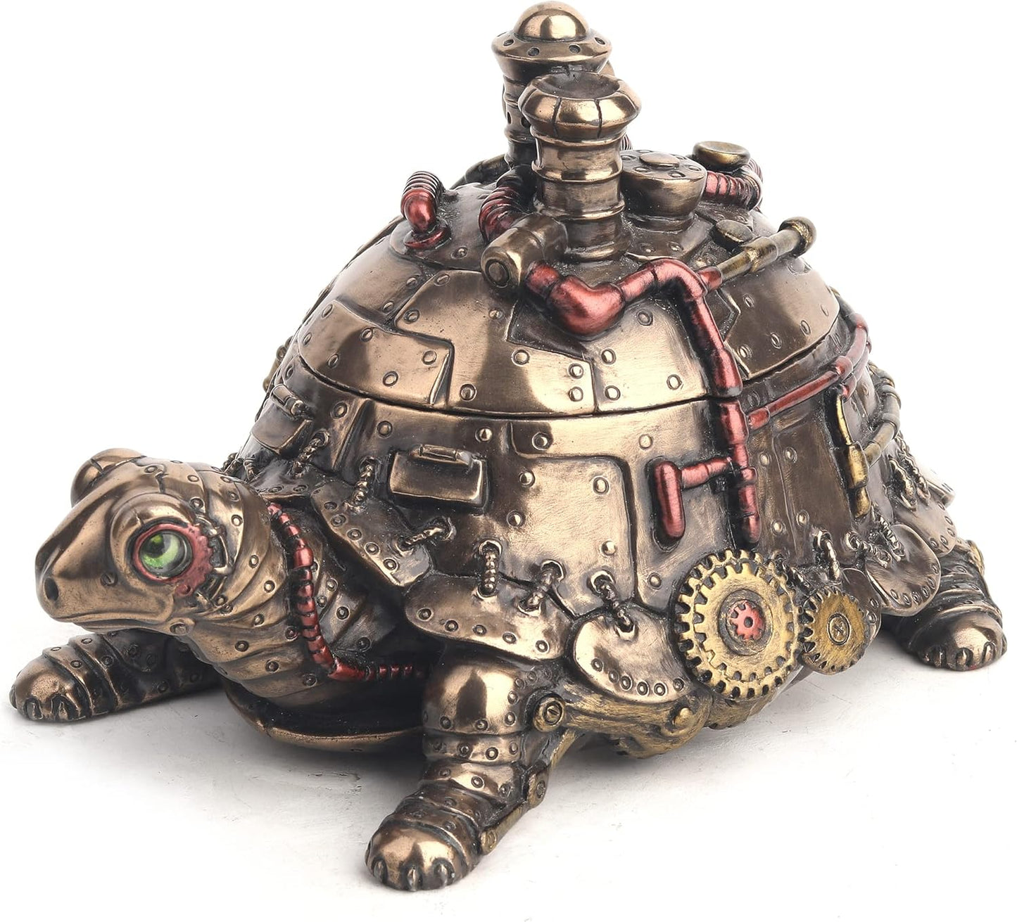 Veronese Design Amazingly Detailed Steampunk Tortoise Trinket Box