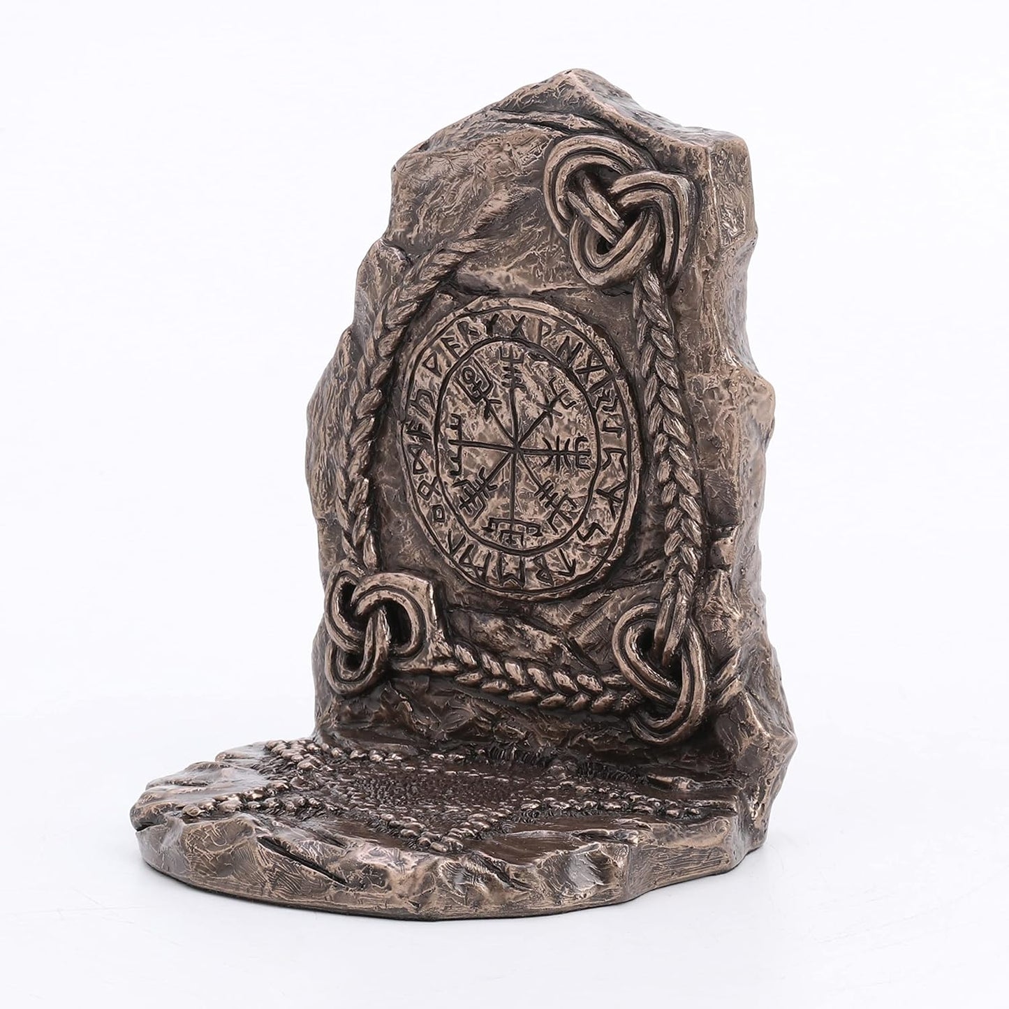 Veronese Design 5 3/4 Inch Tall Viking Vegvisir Runestone Tealight Candle Holder Resin Bookend Bronze Finish