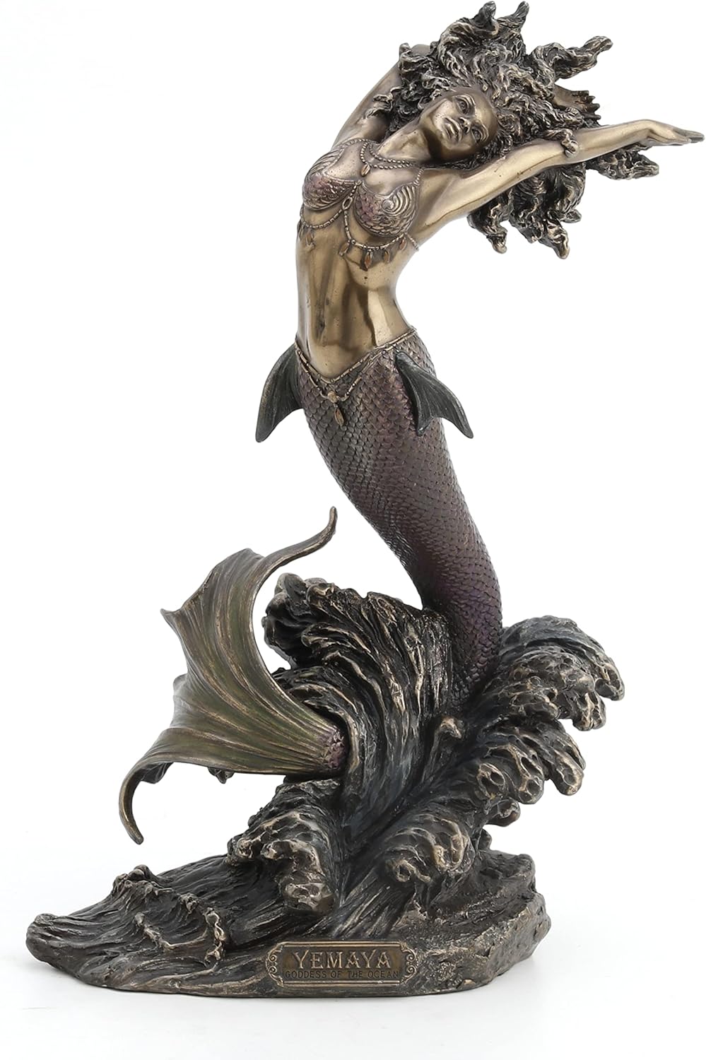 Yemaya - Mother of All and Goddess of The Ocean Figurine, Bronze Color