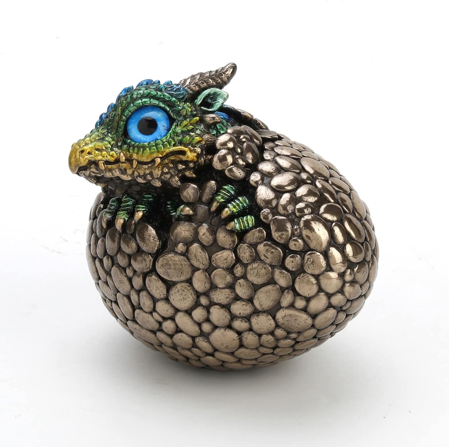 Veronese Design Bronze Finish Dragon Hatchling Figurine with Hand Painted Color Accents