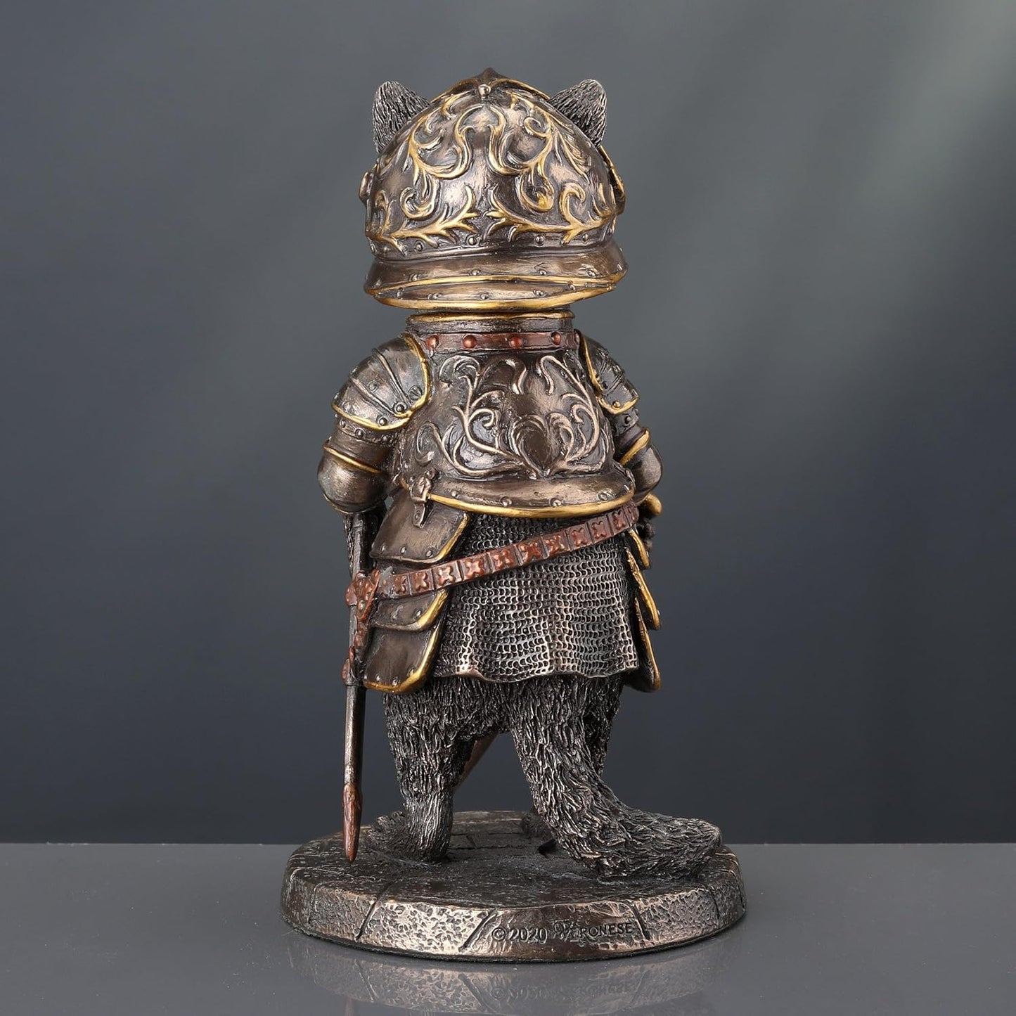 Veronese Design Sir Laveur Raccoon Man at Arms Animal Knight Cold Cast Bronze Finish Statue
