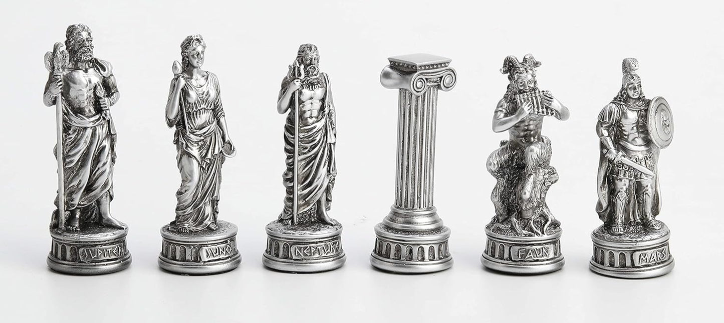Veronese Design Greek and Roman God 32 Pieces Chess Set Resin Statue Hand Painted Figurine