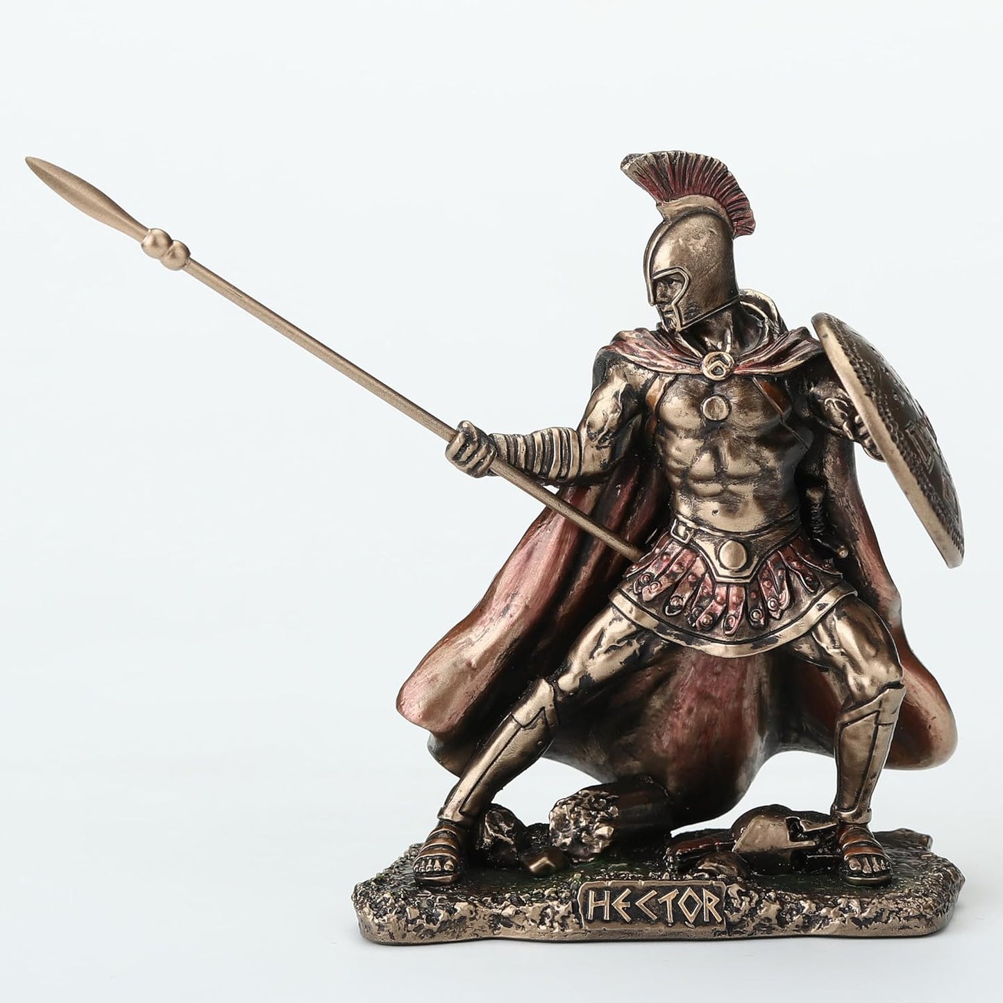 Veronese Design 3 3/4 Inch Hector Fighting Achilleus Greek Heroes of The Trojan War Cold Cast Resin Bronze Finish Figurine Set