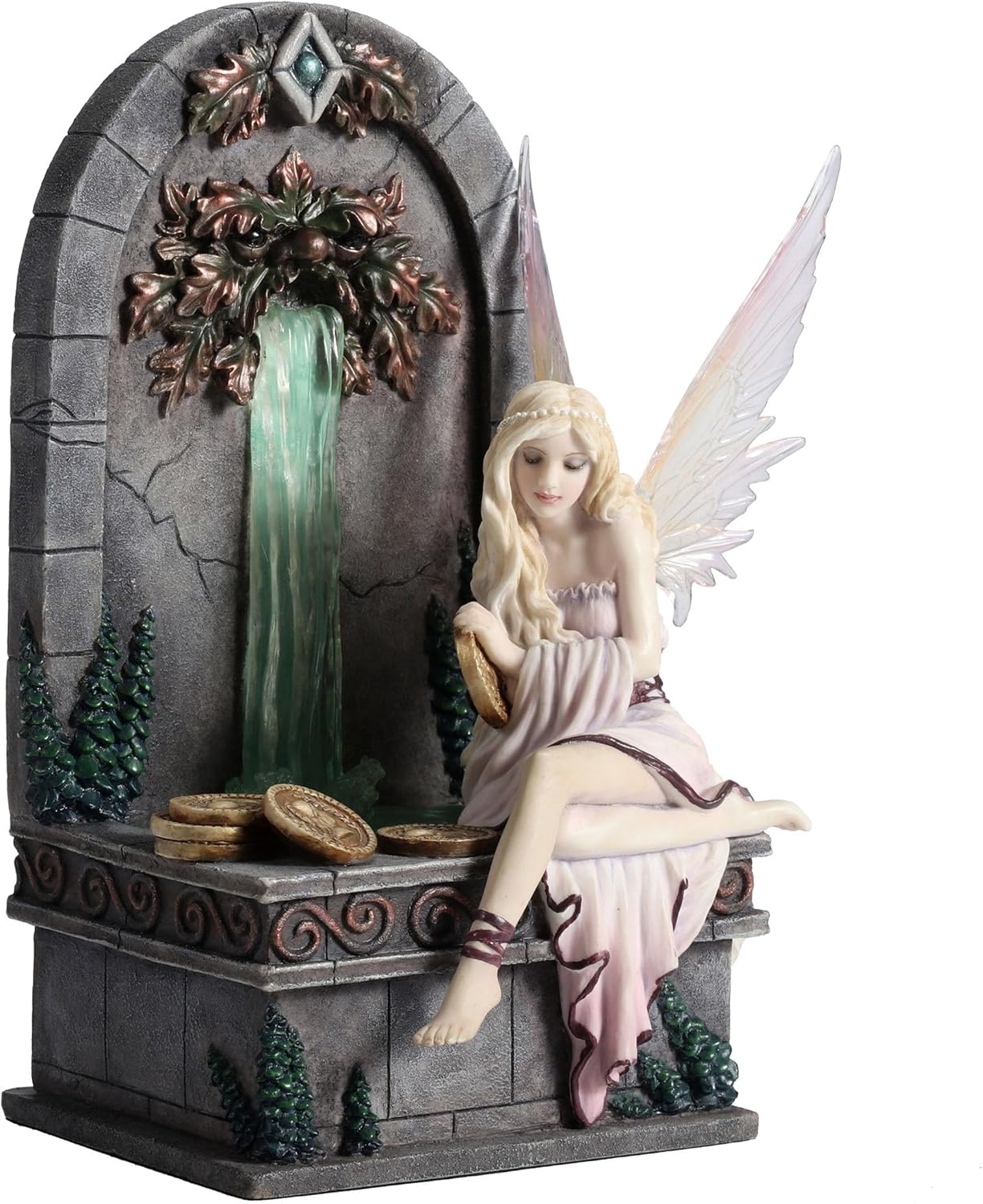 Veronese Design Fairy Wishing Well Selina Fenech LED Fountain Sculpture Home Decoration