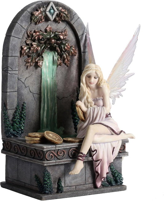 Veronese Design Fairy Wishing Well Selina Fenech LED Fountain Sculpture Home Decoration