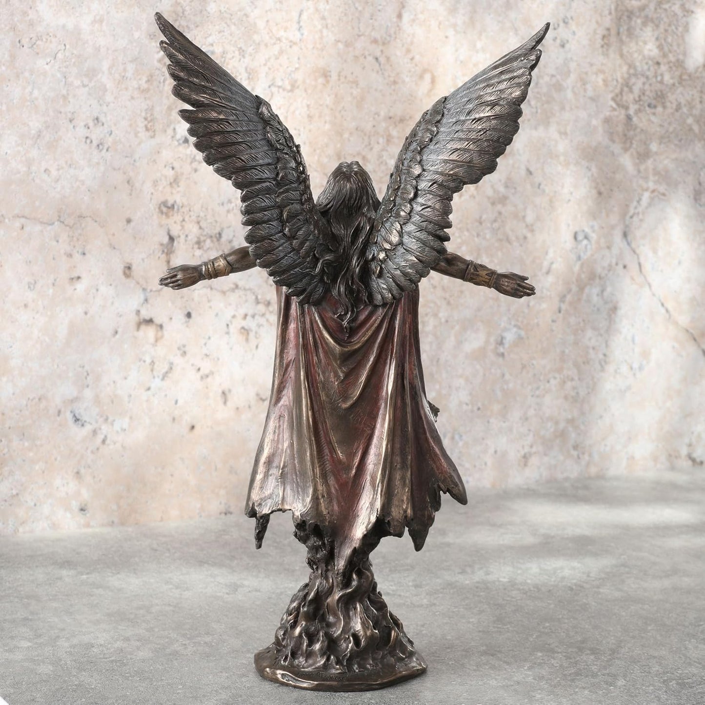 VERONESE Ascending Angel Statue, Bronze Resin, 11" H, Cold Cast Finish