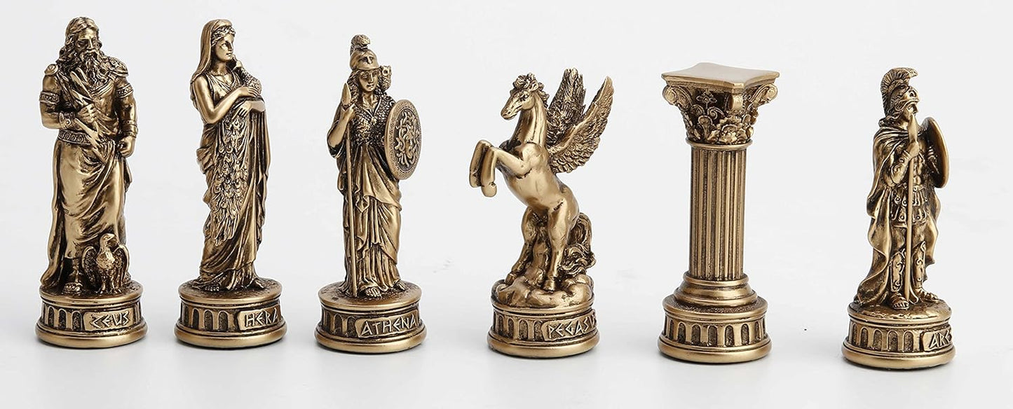 Veronese Design Greek and Roman God 32 Pieces Chess Set Resin Statue Hand Painted Figurine