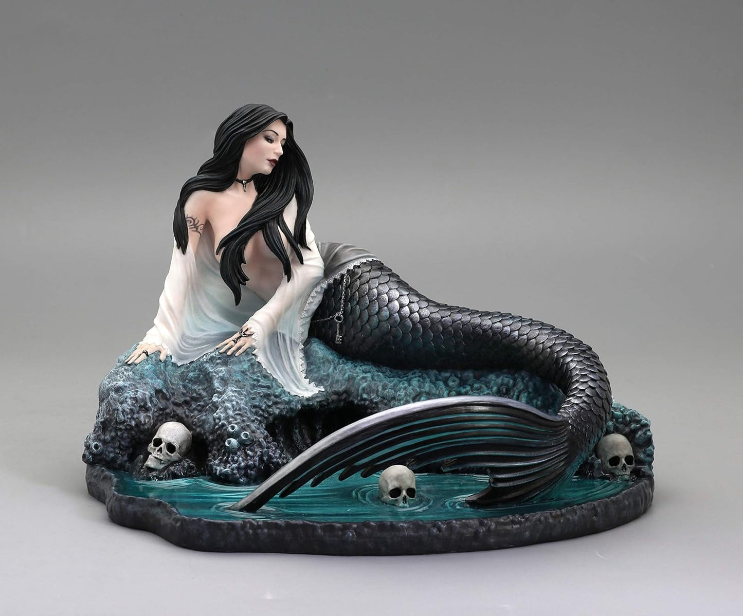 Veronese Design 5 7/8 Inch Sirens Lament by Anne Stokes Hand Painted Resin Mermaid Statue Home Decor