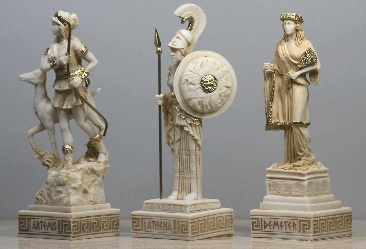 Set 3 Greek Roman Goddess ΑΤΗΕΝΑ Artemis Demeter Statue Sculpture