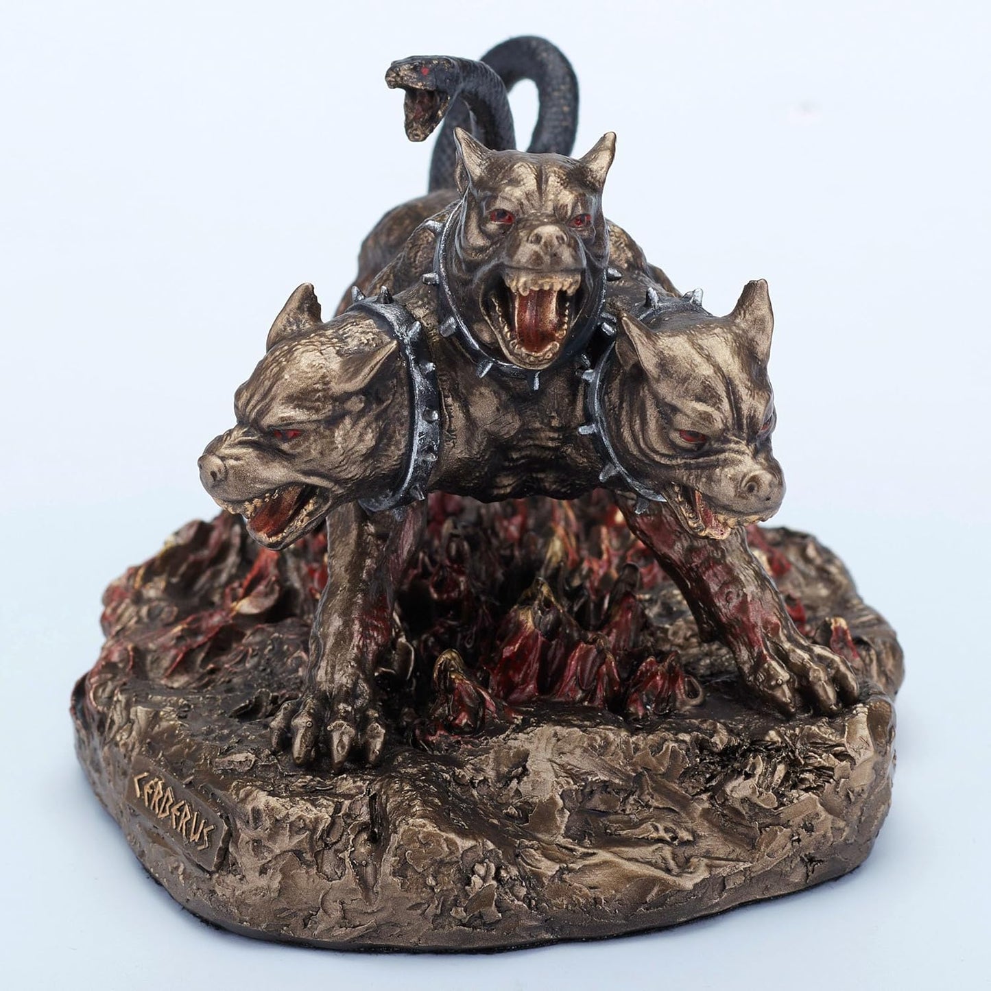 Veronese Design 3 1/2 Inch Cerberus The Three Headed Hound of Hades Hand Painted Resin Figurine