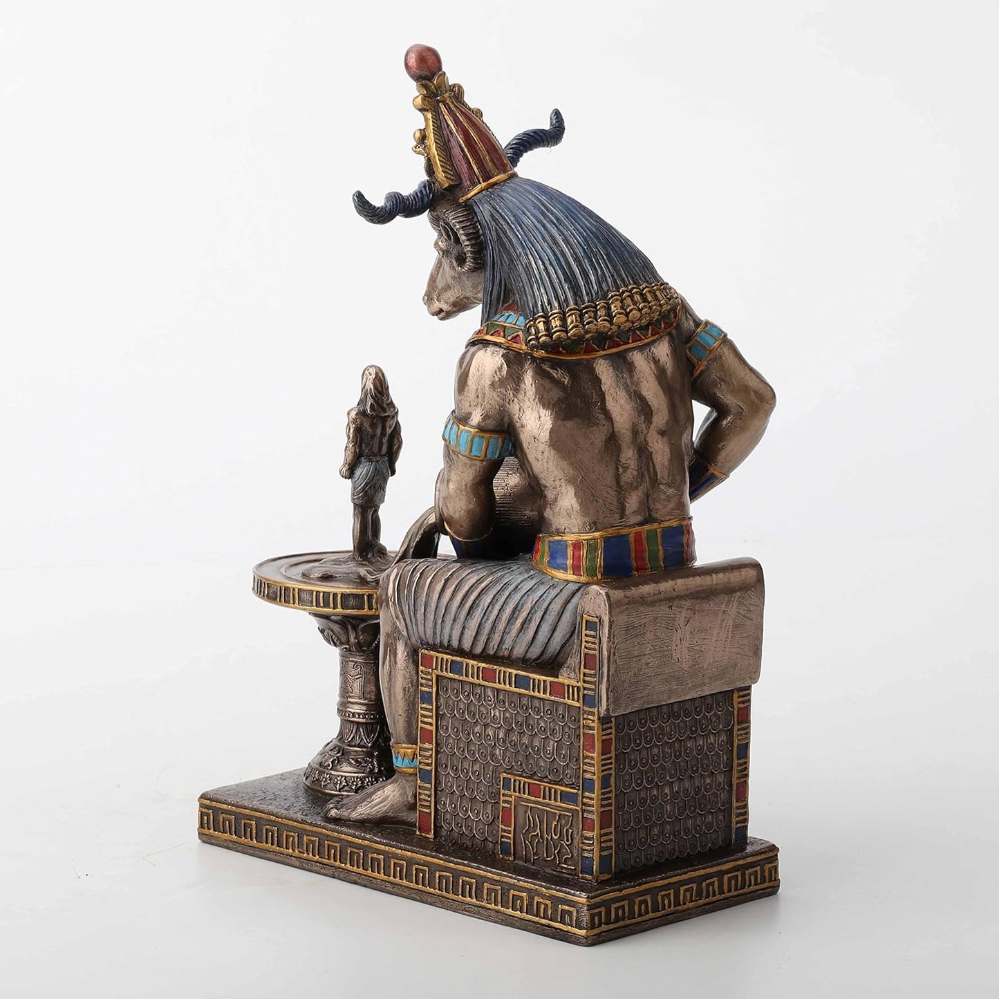 Veronese Design 8 1/2 Inch Khnum Egyptian God of Procreation Home Decor Resin Statue Bronze Finish
