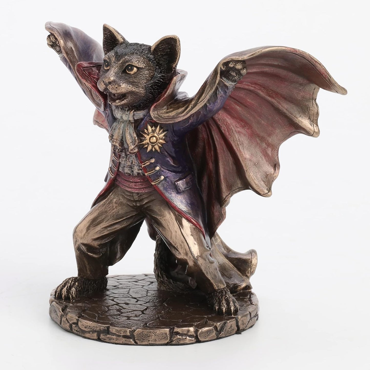 Veronese Design 5 1/8 Inch Vampire Cat Bat Pose Resin Animal Figurine Bronze Finish