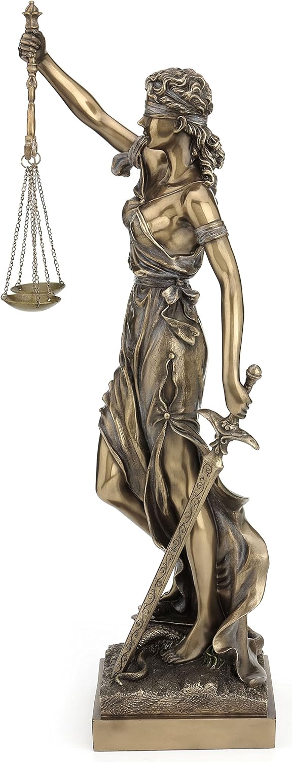 Veronese Design Large Bronze Finish Lady Justice 18 Inch Statue Sculpture