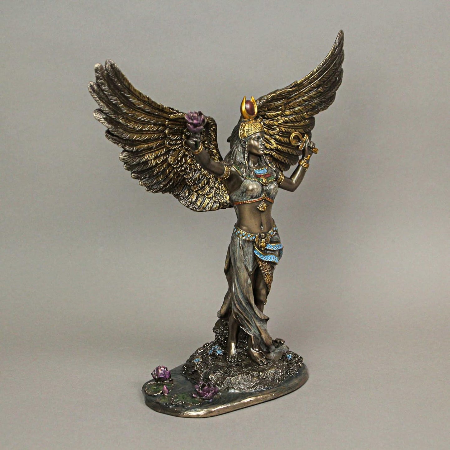 Veronese Design 11 3/8" Egyptian Goddess Isis Resin Sculpture Cast Bronze Finish