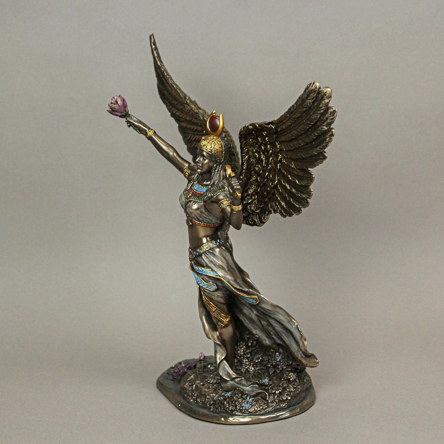 Veronese Design 11 3/8" Egyptian Goddess Isis Resin Sculpture Cast Bronze Finish