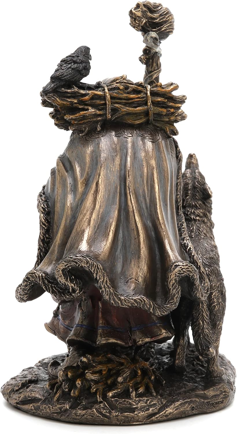 Veronese Design 7.25" Tall Cailleach Nan Cruachan Folklore Divine Hag Resin Sculpture Bronze Finish