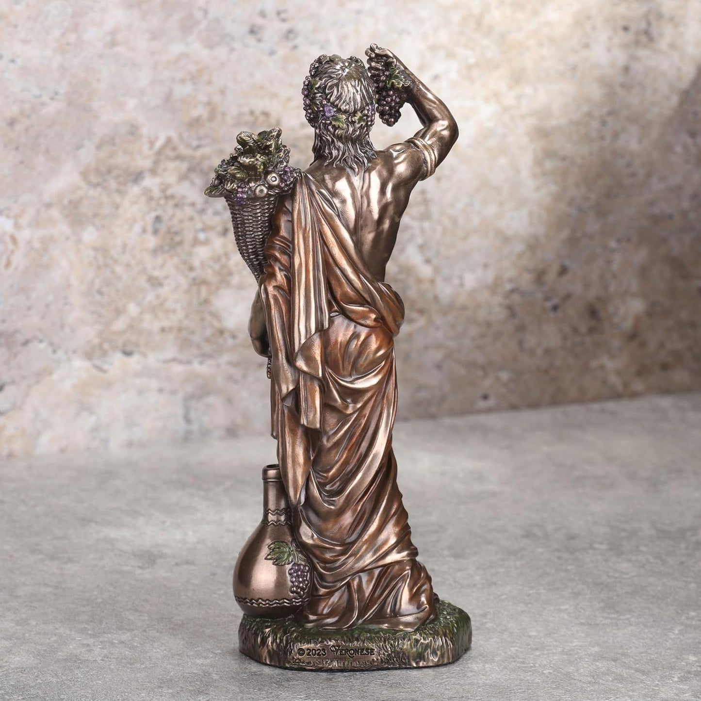 Veronese Design 6 1/4 Inch Dionysus Greek God of Wine Cold Cast Resin Antique Bronze Finish Sculpture
