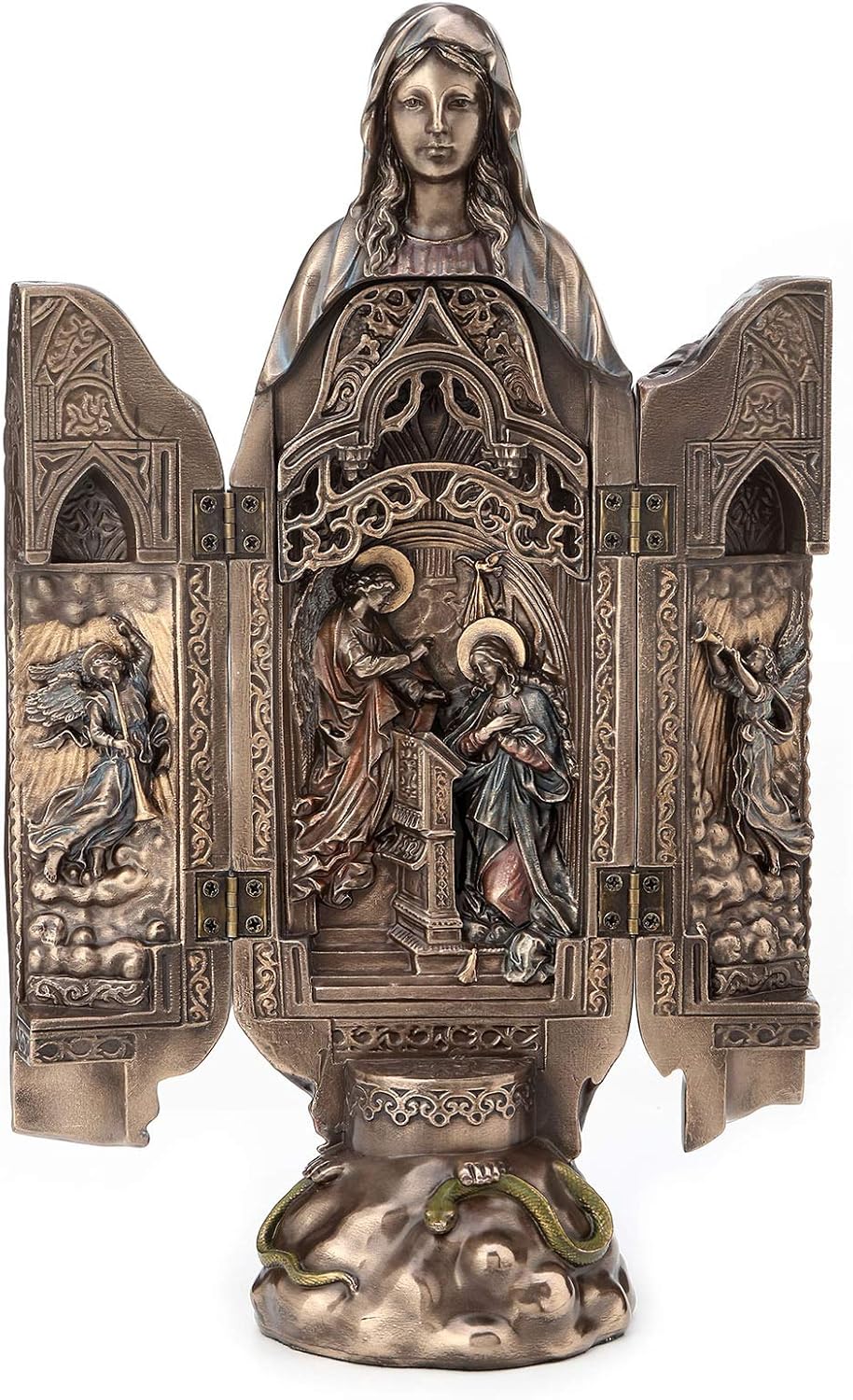 Veronese Design Lady of Grace Polyptych Sculpture of Annunciation