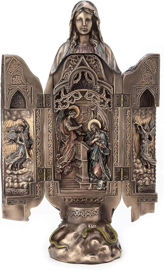 Veronese Design Lady of Grace Polyptych Sculpture of Annunciation