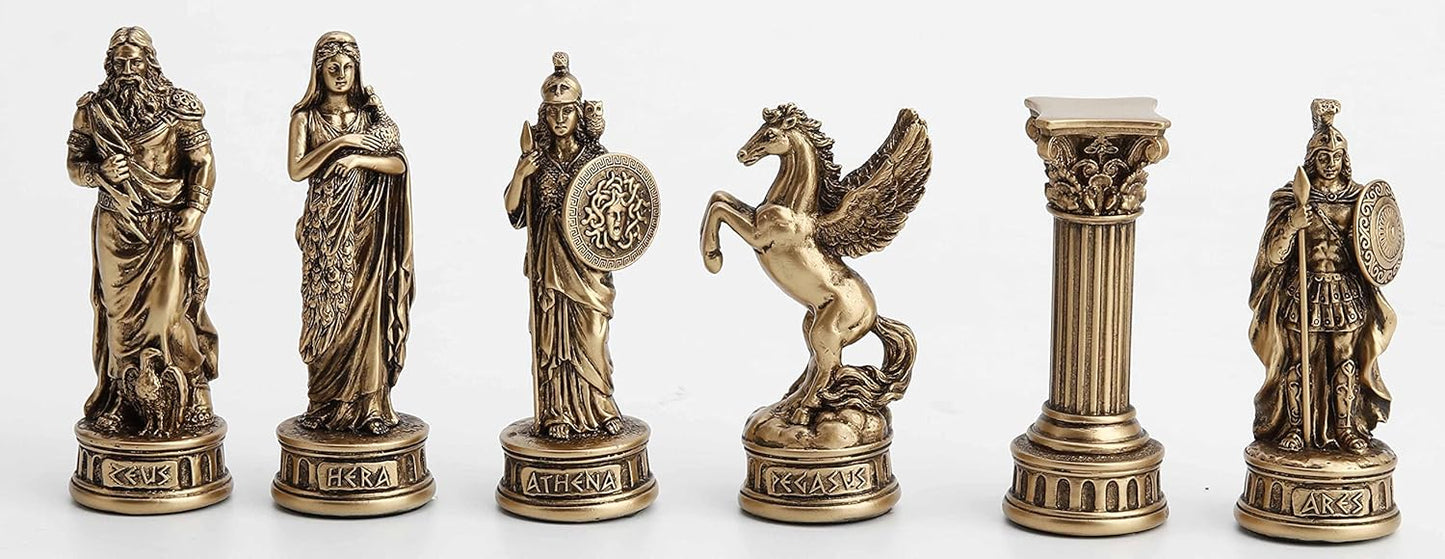 Veronese Design Greek and Roman God 32 Pieces Chess Set Resin Statue Hand Painted Figurine