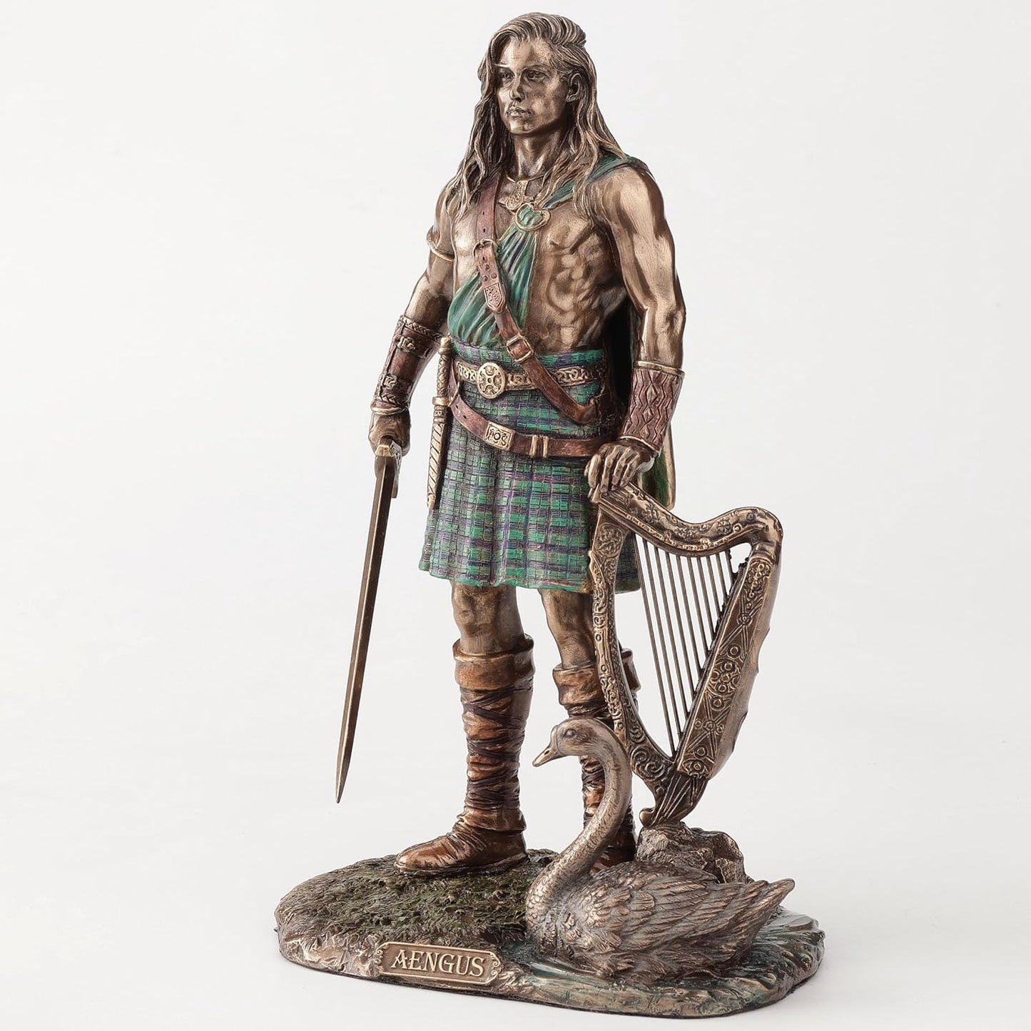 Veronese Design 9 1/8 Inch Aengus The Irish God of Youth and Love Cold Cast Bronze Home Decor Statue