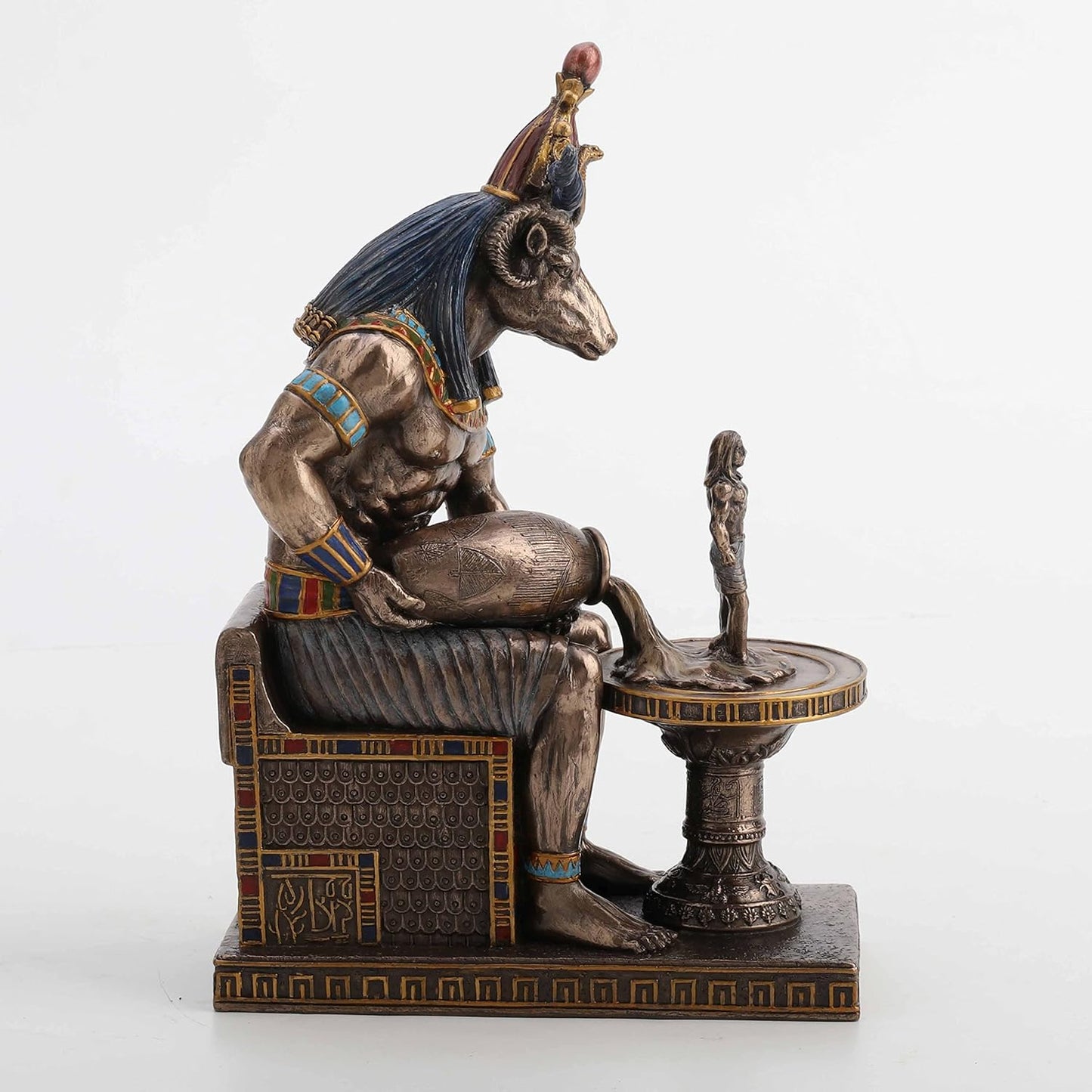 Veronese Design 8 1/2 Inch Khnum Egyptian God of Procreation Home Decor Resin Statue Bronze Finish
