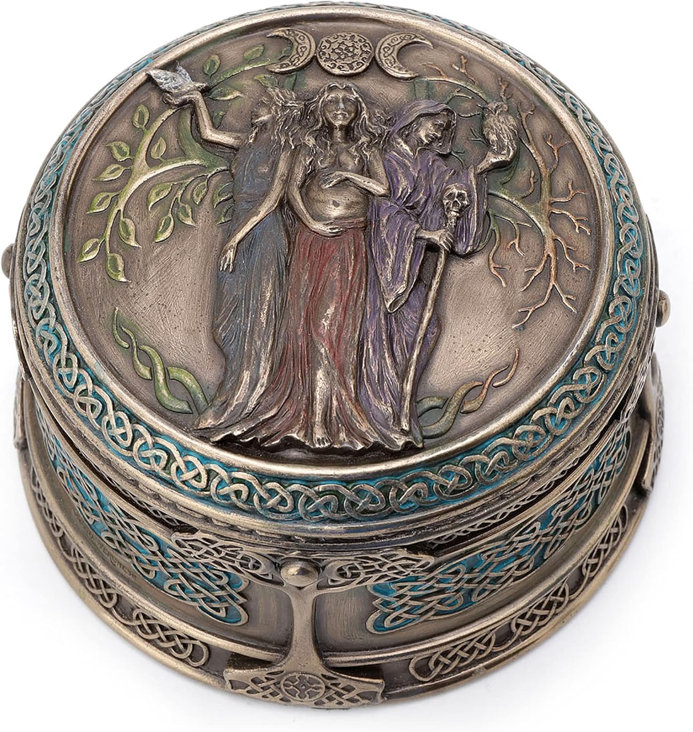Veronese Design Celtic Triple Goddess Maiden Mother Crone Trinket Box
