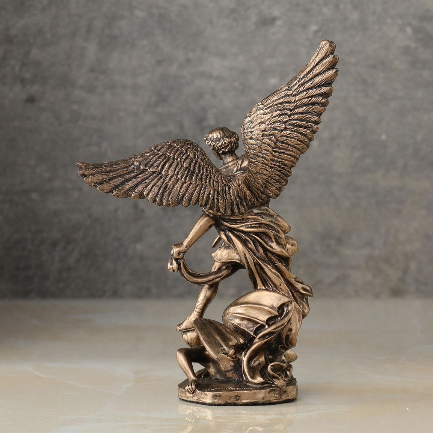 4-inch - Archangel St. Michael Slaying Demon Statue Figurine