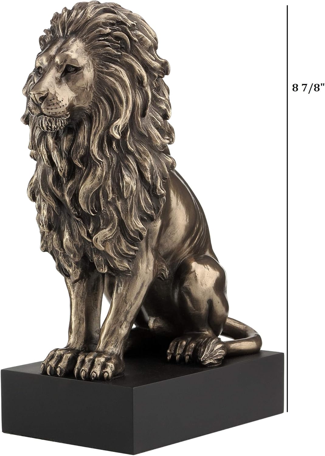 Veronese Design 8 7/8 Inch Lion Sitting On Plith Sculpture Collectible Figurine