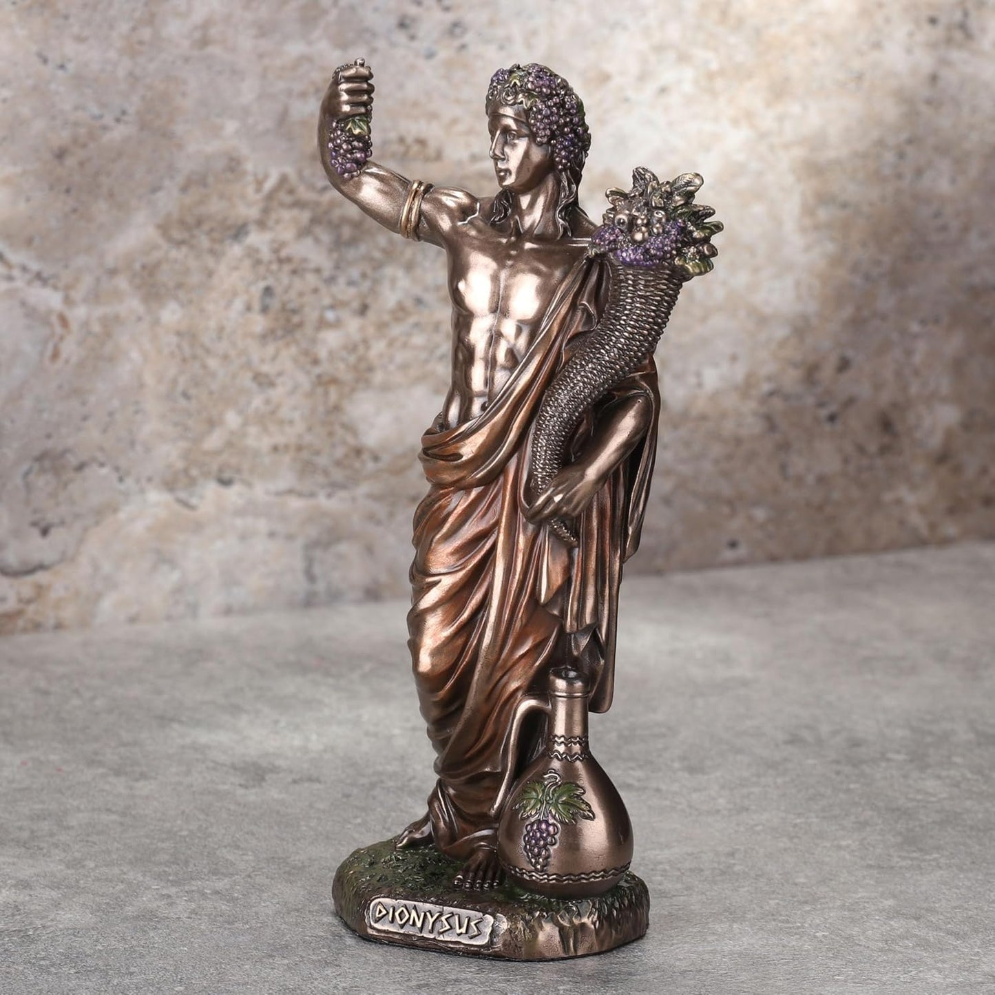 Veronese Design 6 1/4 Inch Dionysus Greek God of Wine Cold Cast Resin Antique Bronze Finish Sculpture
