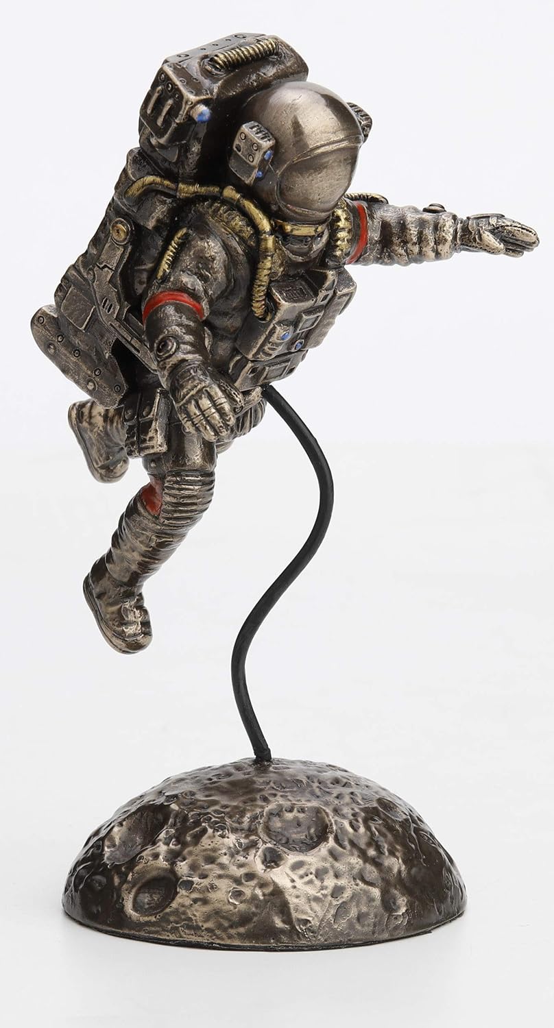 Veronese Design 6 1/8 Inch Zero G Astronaut Moon Landing Resin Statue Bronze Finish