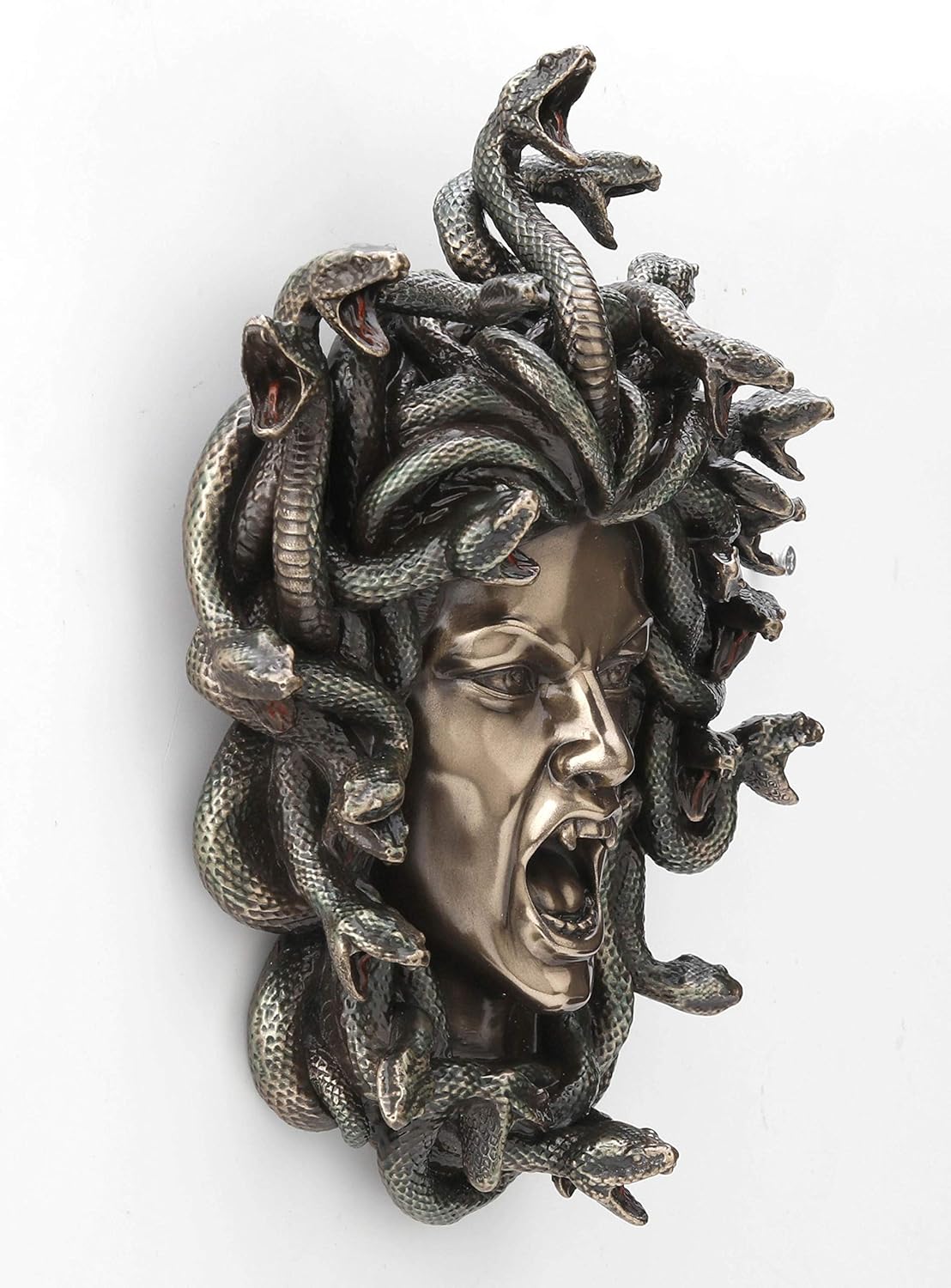 Veronese Design Head of Medusa the Greek Gorgon Serpent Bronze Finish Wall Sculpture