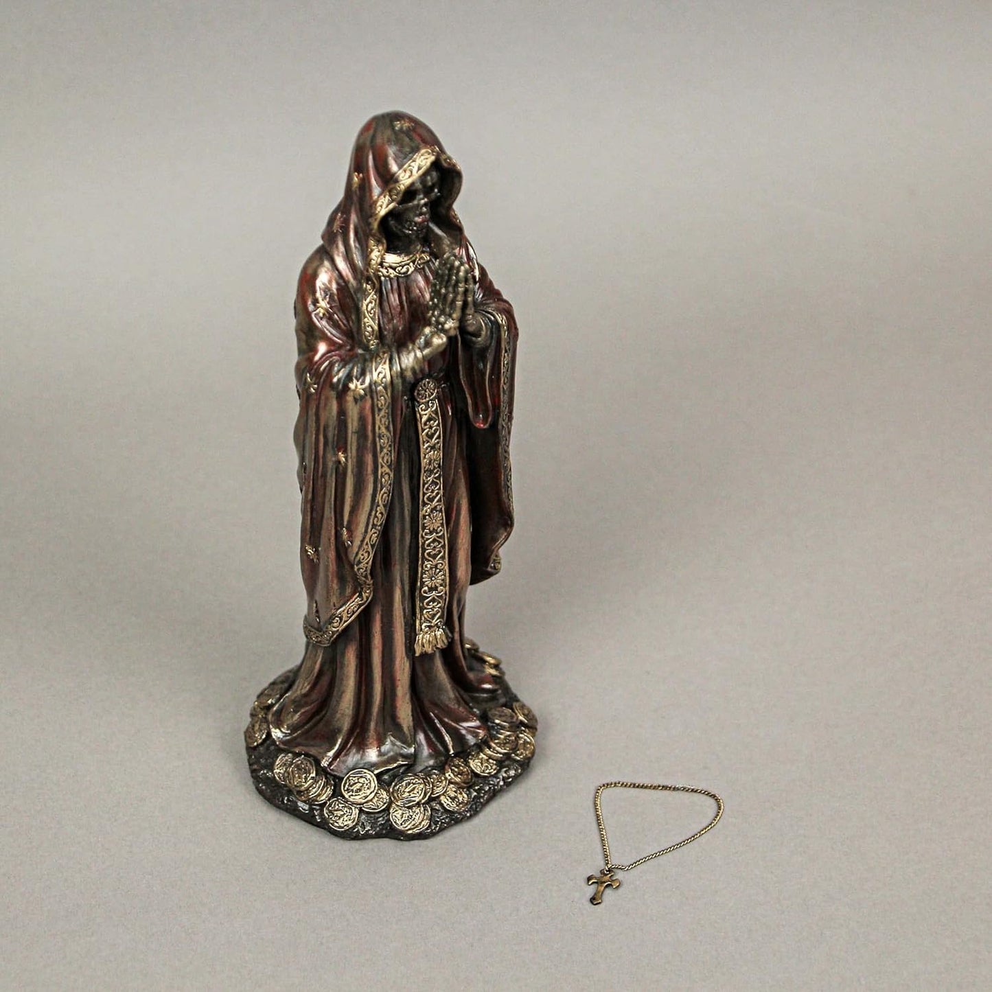 Veronese Design Santa MuerteAntique Bronze Finish Praying Angel of Death Statue