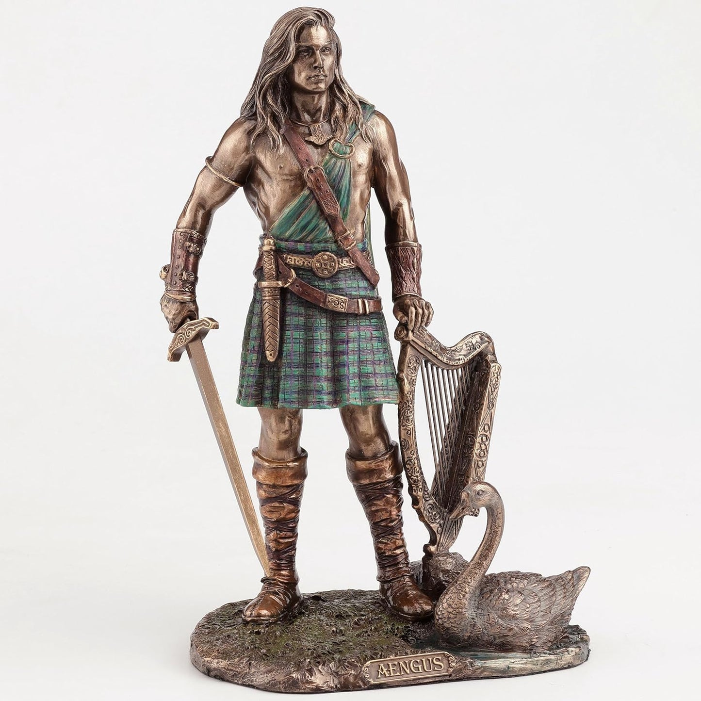 Veronese Design 9 1/8 Inch Aengus The Irish God of Youth and Love Cold Cast Bronze Home Decor Statue