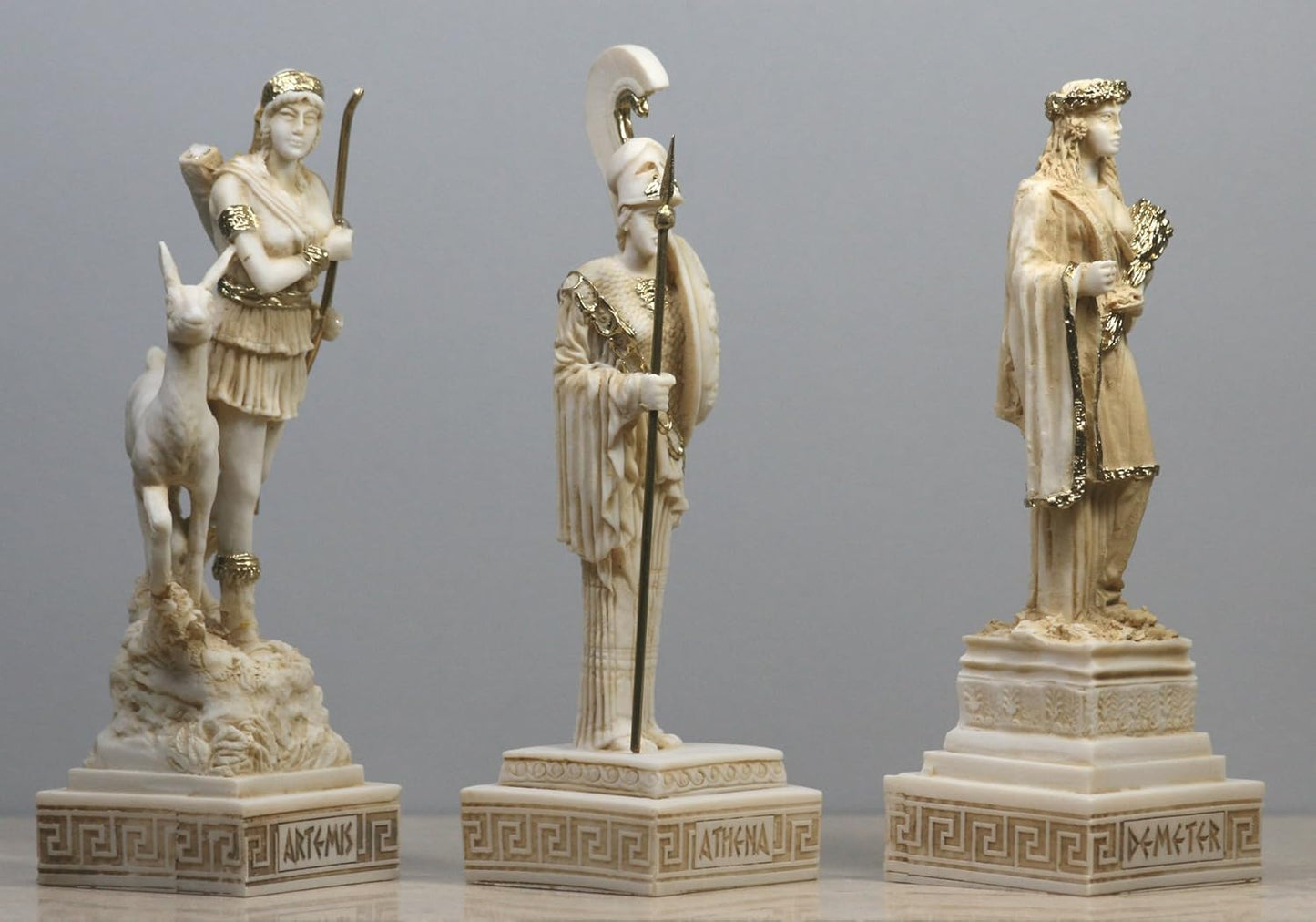 Set 3 Greek Roman Goddess ΑΤΗΕΝΑ Artemis Demeter Statue Sculpture