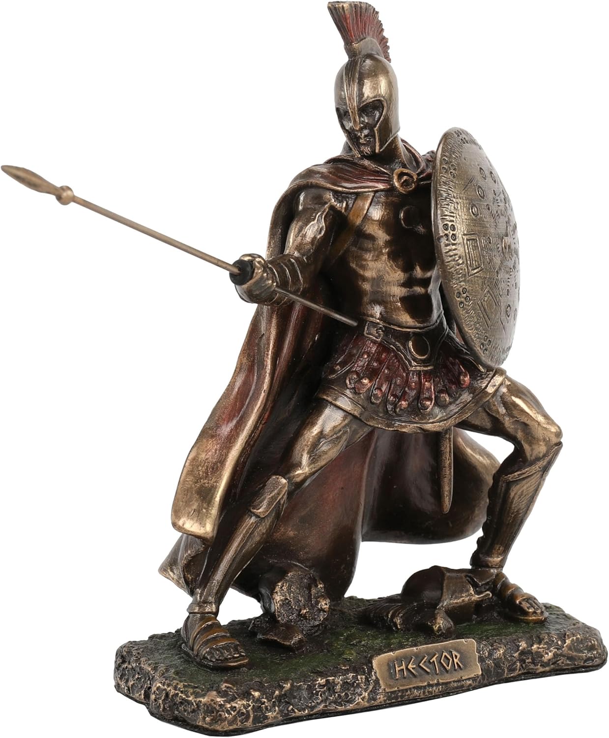 Veronese Design Hector Trojan Prince Warrior of Troy Holding Spear and Shield Statue