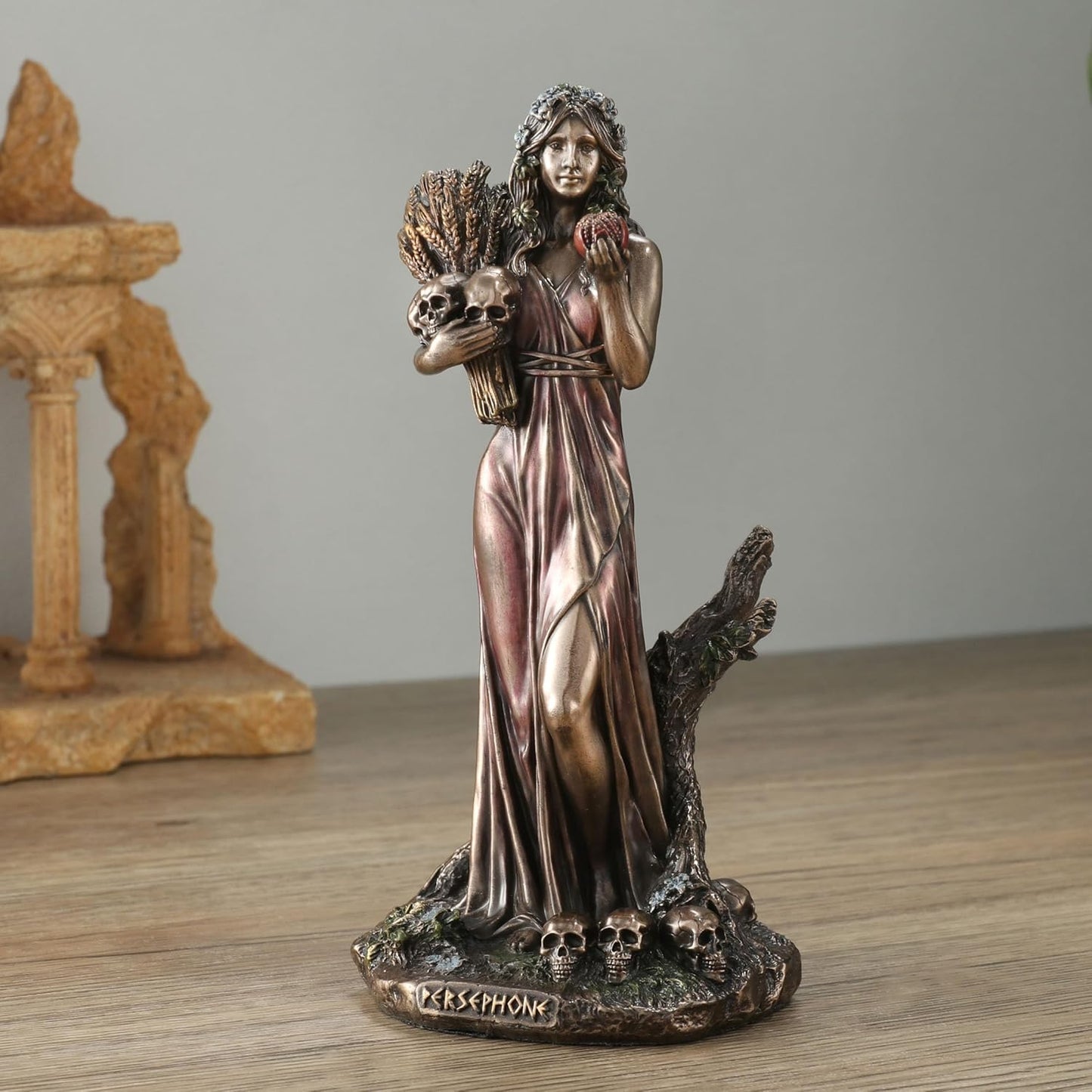 Veronese Design 6 1/8 Inch Persephone Greek Goddess of Agriculture Resin Sculpture Cold Cast Bronze Finish