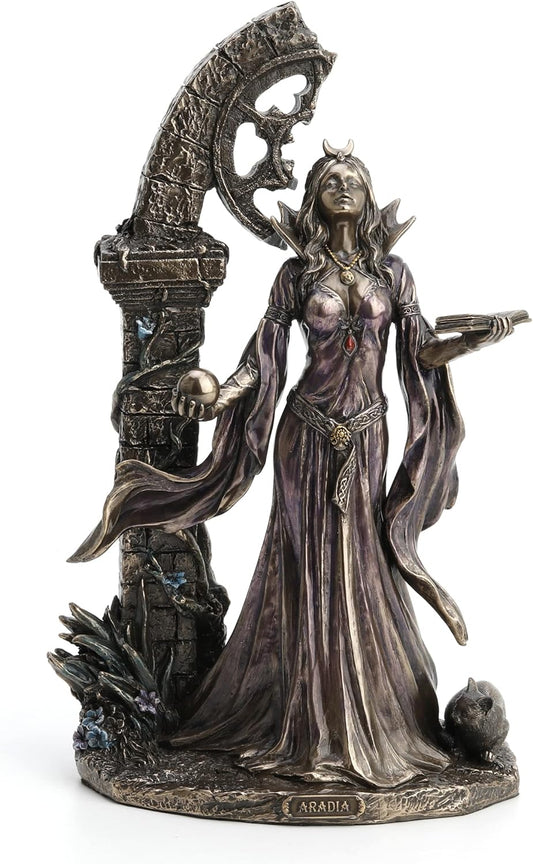Veronese Design Aradia The Wiccan Queen of Witches Cold Cast Resin Antique Bronze Finish Statue