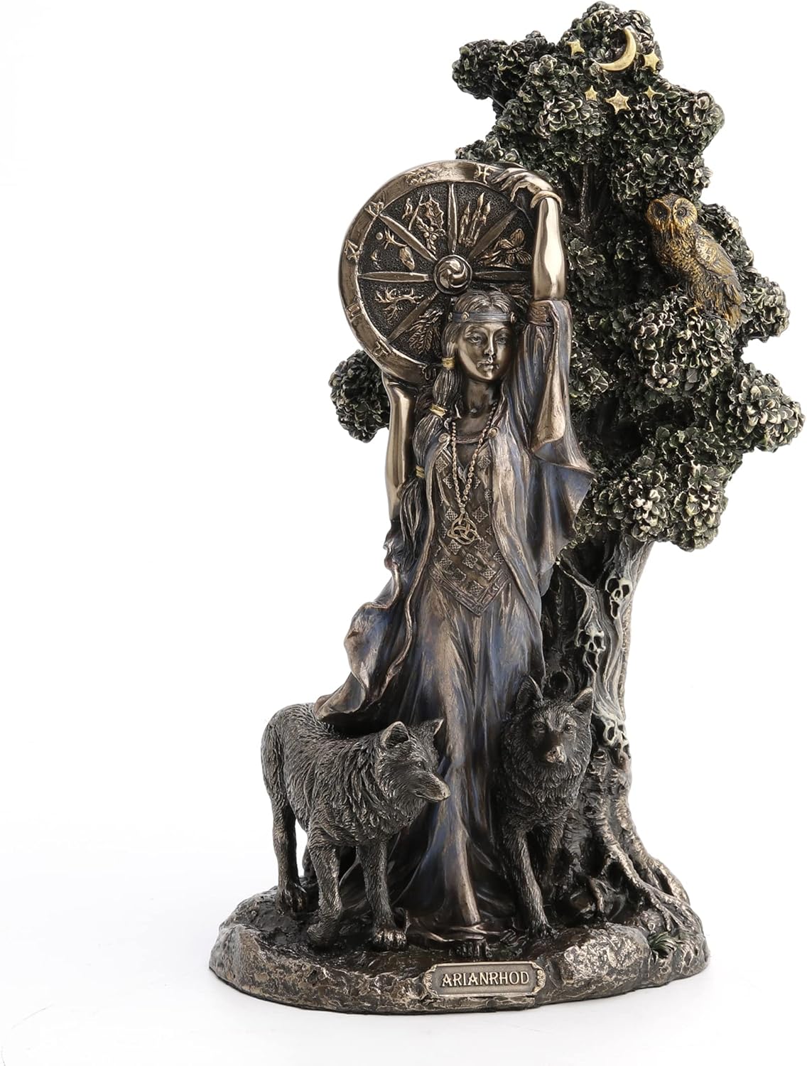 Veronese Design 9.5" Arianrhod The Goddess of Fate Cold Cast Resin Antique Bronze Finish Statue