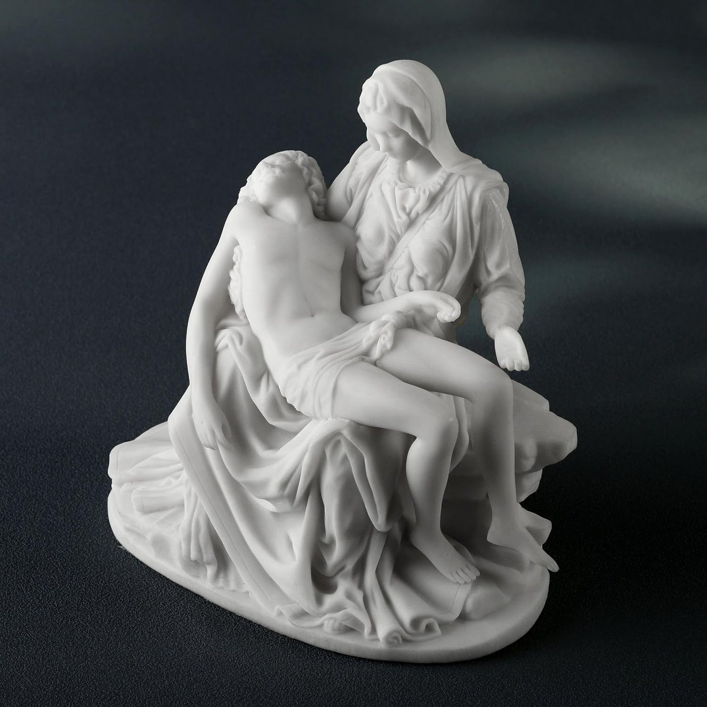 US 6.25 Inch Pieta and Michelangelo Decorative Statue Figurine, White
