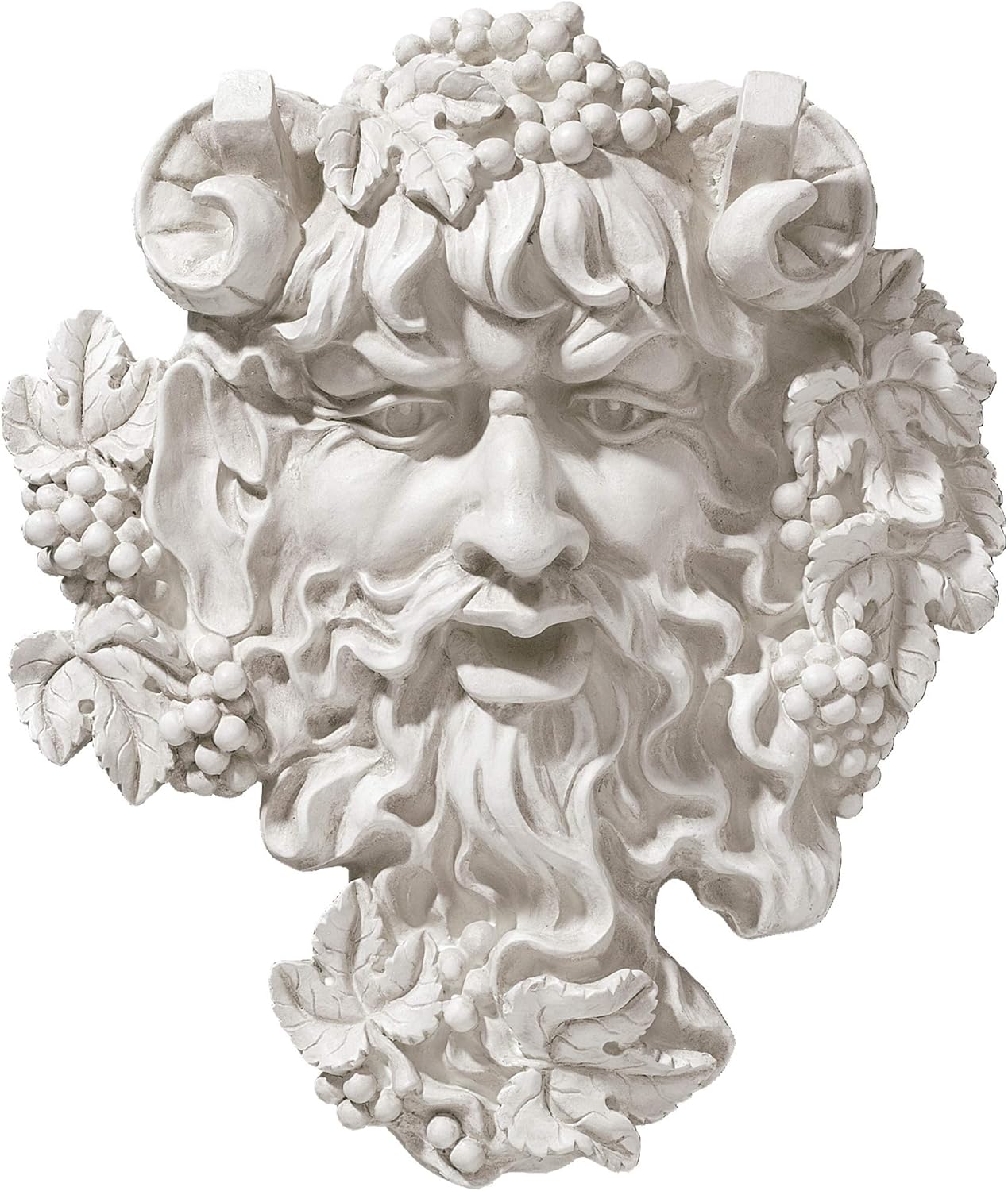Design Toscano OS6212M Bacchus, God of Wine Greenman Wall Sculpture, Medium, 30.5 cm, Polyresin, Antique Stone