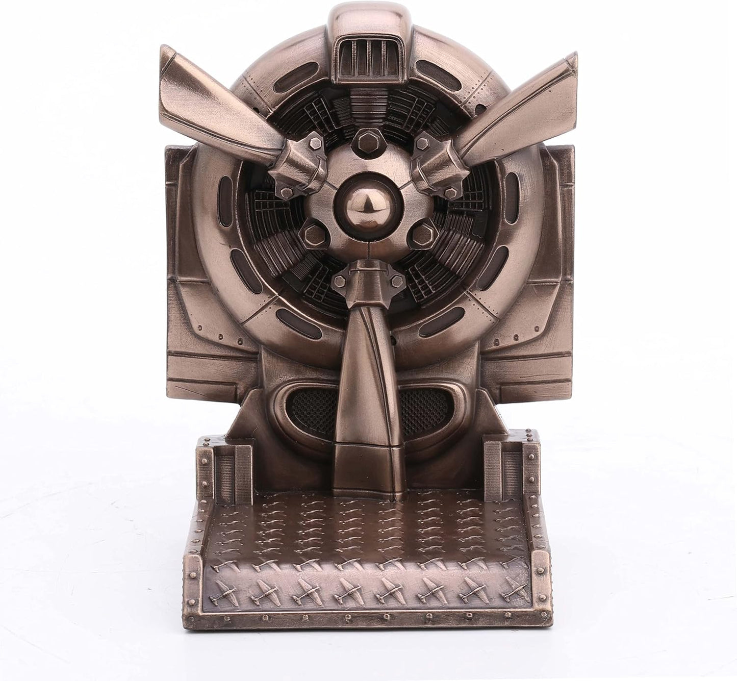 Veronese Design 5 1/2 Inch Steampunk Rotary Engine Propeller Resin Sculpture Bronze Finish Bookend
