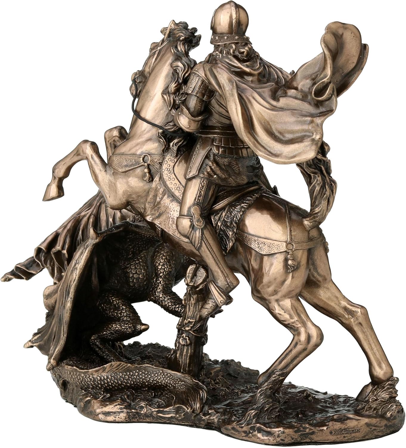 Veronese Design 6 1/4 Inch Saint George The Dragon Slayer Cold Cast Resin Bronze Finish Sculpture
