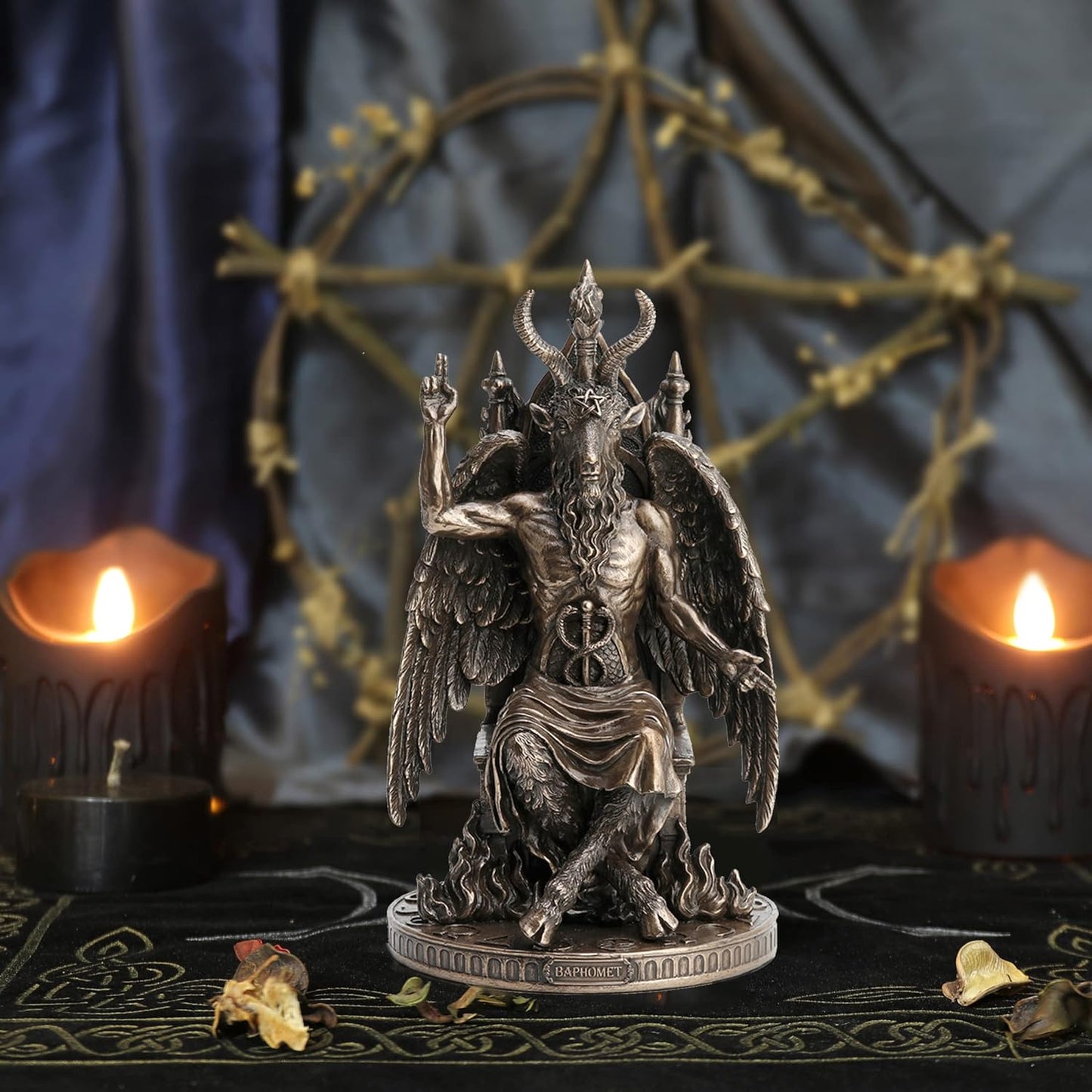 Veronese Design 9 1/2 Inch Statue of Baphomet Resin Statue Antique Bronze Occult Gift
