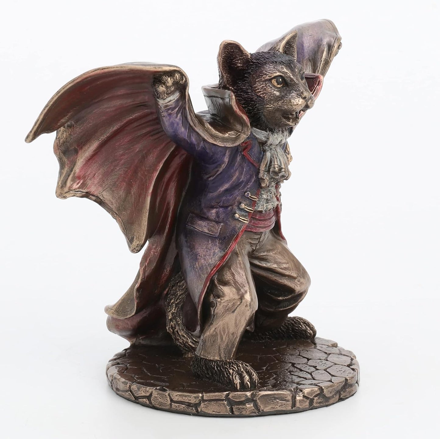 Veronese Design 5 1/8 Inch Vampire Cat Bat Pose Resin Animal Figurine Bronze Finish