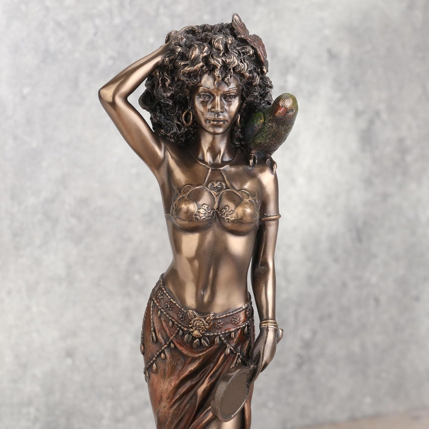 VERONESE DESIGN 9.5 Inch Tall Oshun The Orisha of Love, Marriage, and Fertility Cold Cast Resin Antique Bronze Finish
