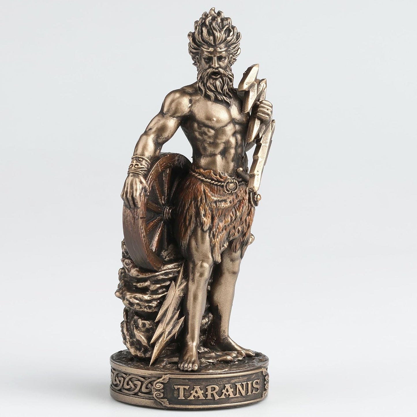 Veronese Design 3 5/8 Inch Taranis The Celtic God of Thunder and Lighting Polyresin Hand Painted Bronze Finish Home Decor Miniature Collectible Figurine