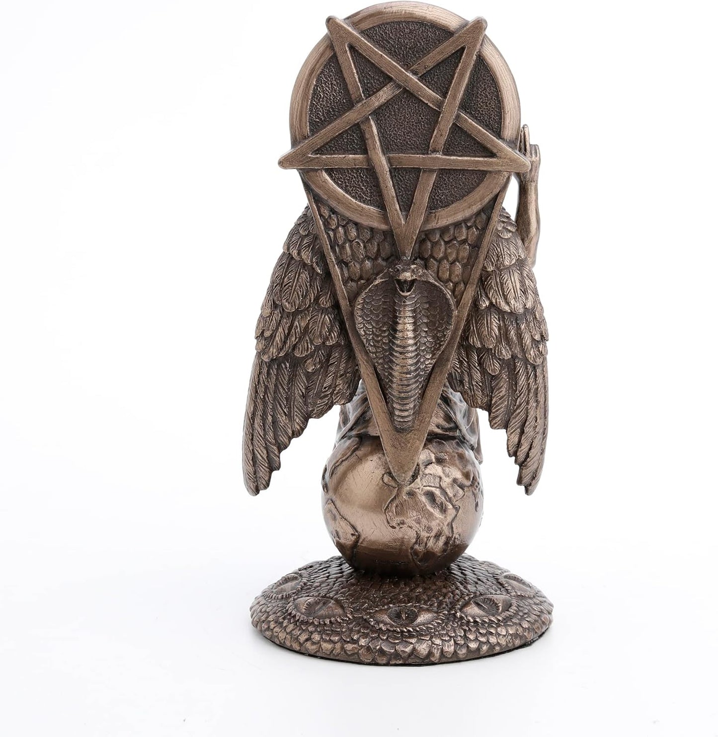 Veronese Design 8 1/2 Inch Baphomet Sitting on The Globe Fallen Wiccan Resin Statue Bronze Finish