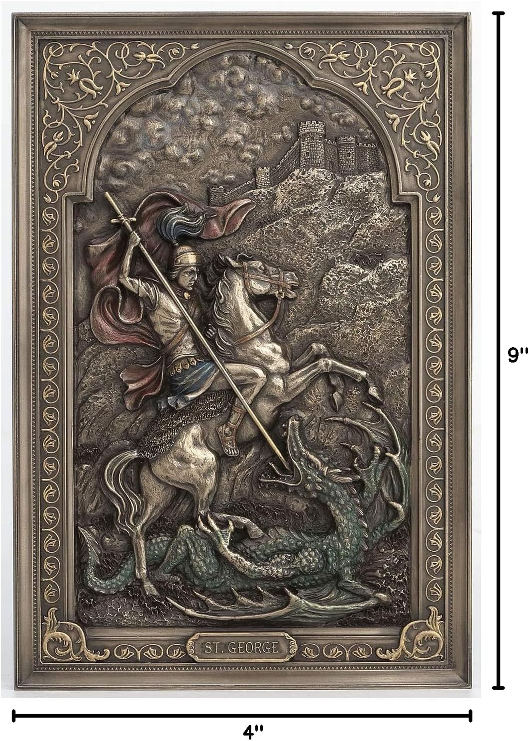 Veronese Design Saint George Dragon Slayer Wall Plaque