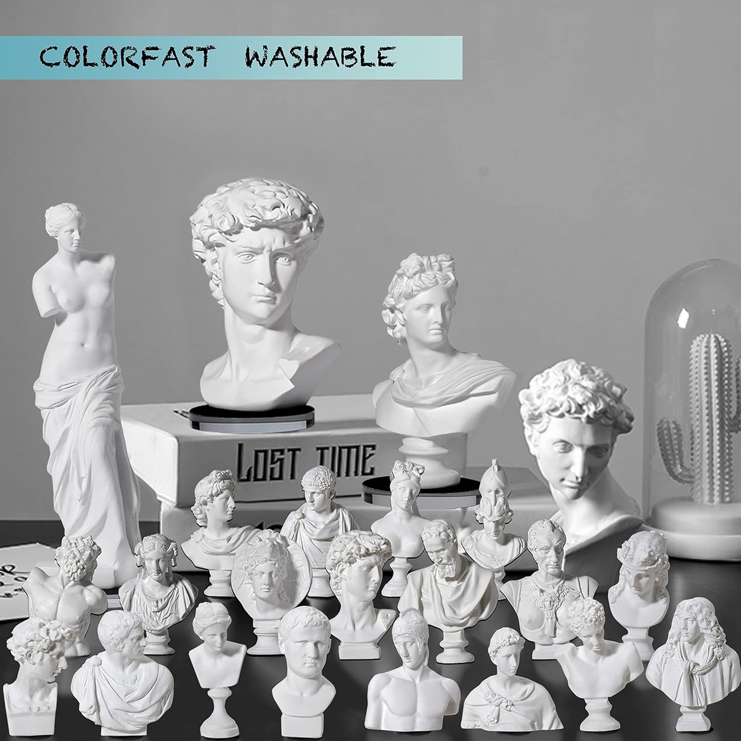 Greek Mythology Bust Statue Set - 10 PCS Resin Mini Figurines for Decor/Gifts/Drawing